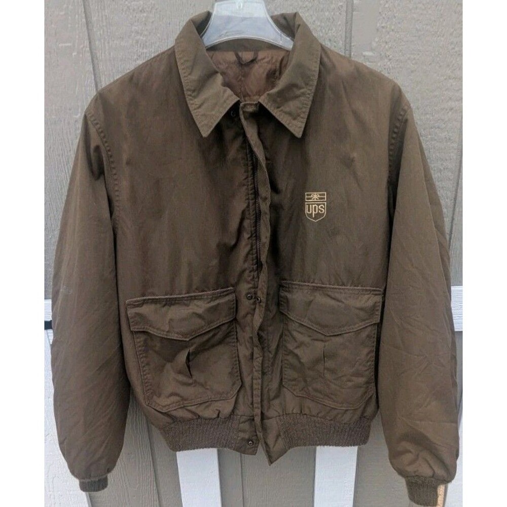 Vintage UPS United Parcel Service Uniform Full Zip Jacket Size XL - READ DESCR!